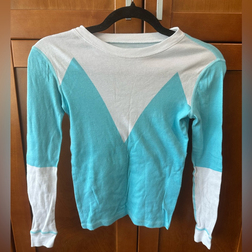 Disney Teal & White boy' Long-Sleeve V-Block Top